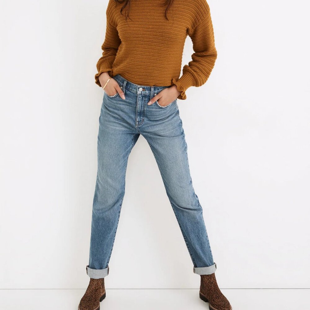 Madewell High Rise Slim Boyjean (Blue) 25